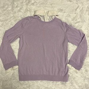 Talbots Lilac Lace Collared sweater
